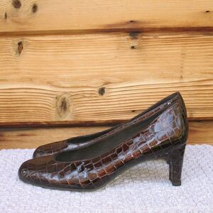 Stuart Weitzman Patent Faux Croc Pumps Heels Shoes